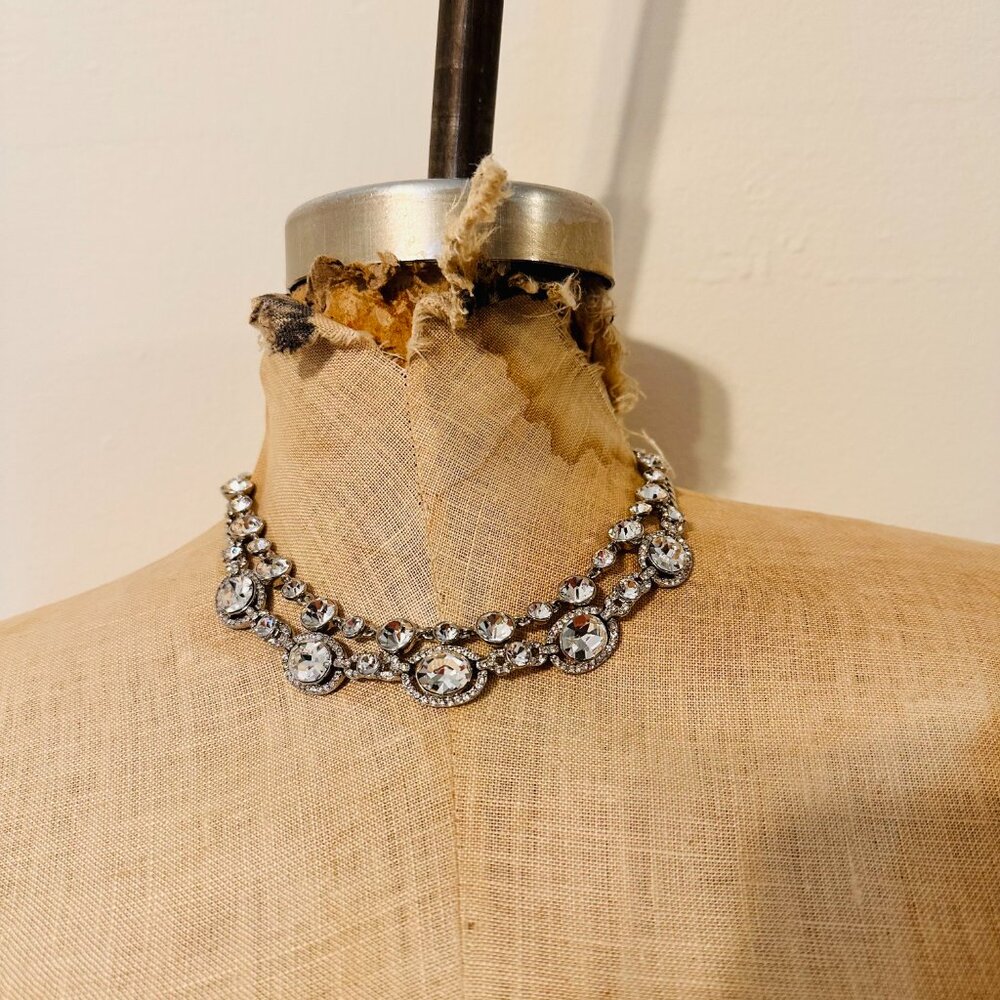 Givenchy Silvertone Swarovski Crystal Necklace Choker & Earrings Set New without - Picture 2 of 7